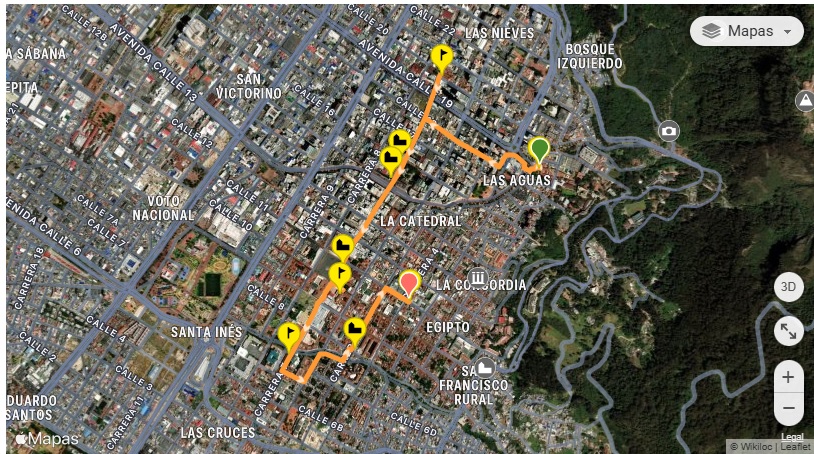 Mapa del recorrido