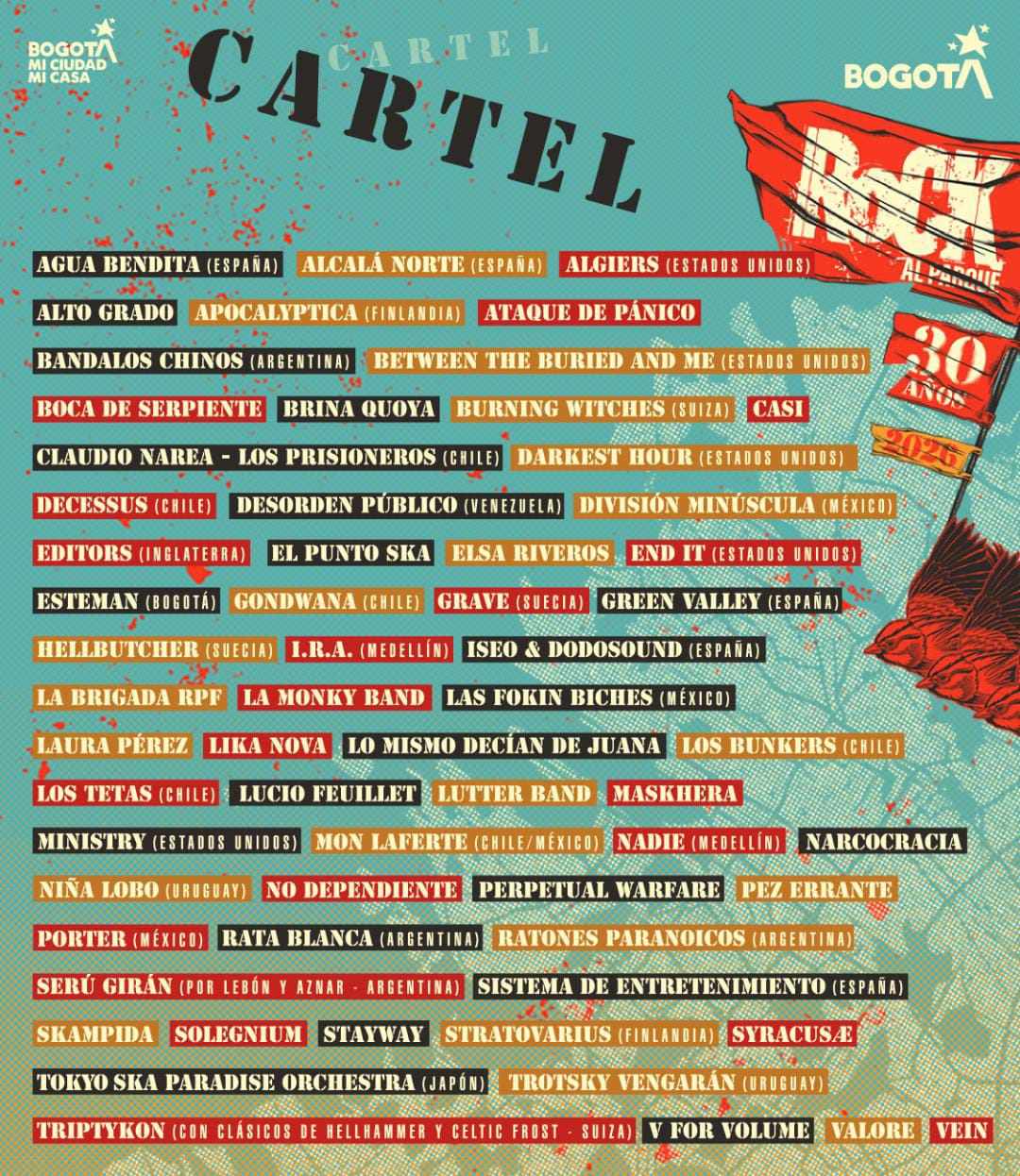 Rock al Parque presenta su cartel de artistas 2026. Foto: Cortesía de Idartes.