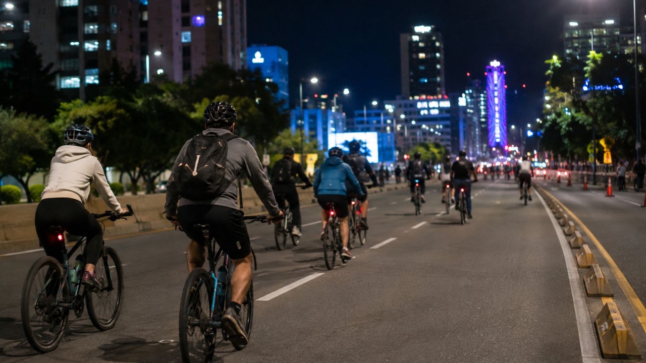 La ciclovía nocturna es con motivo de los 488 años de Bogotá. Foto: Cortesía IDRD.