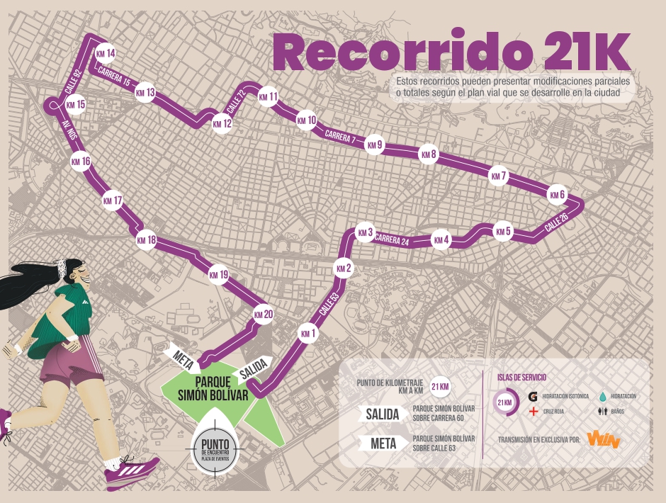 Recorrido 21K mmB 2025. Foto: MMB