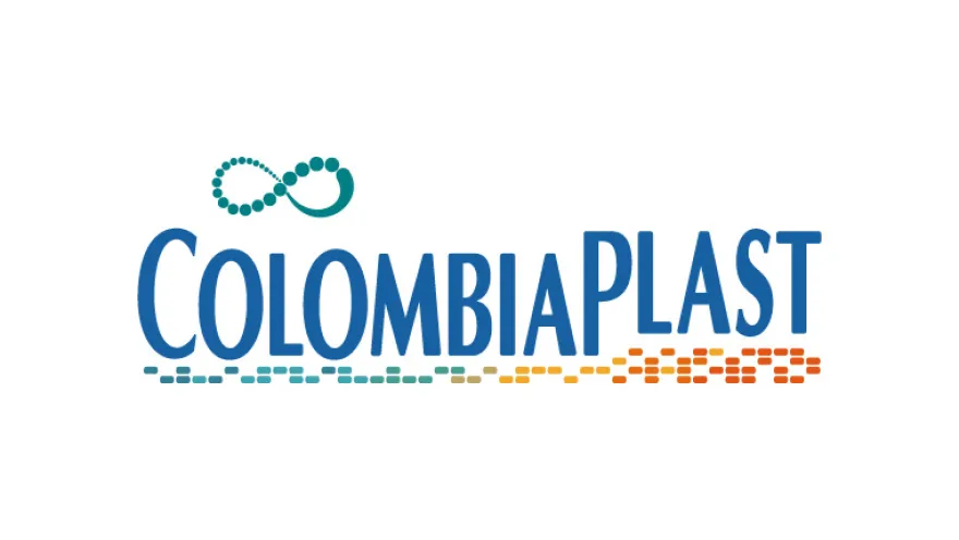 Logo oficial de Colombiaplast y su organizador, feria internacional de la industria del plástico, caucho y petroquímica.
