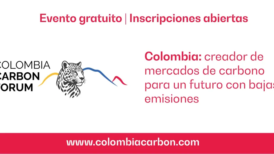Flyer promocional para el Colombia Carbon Forum. 